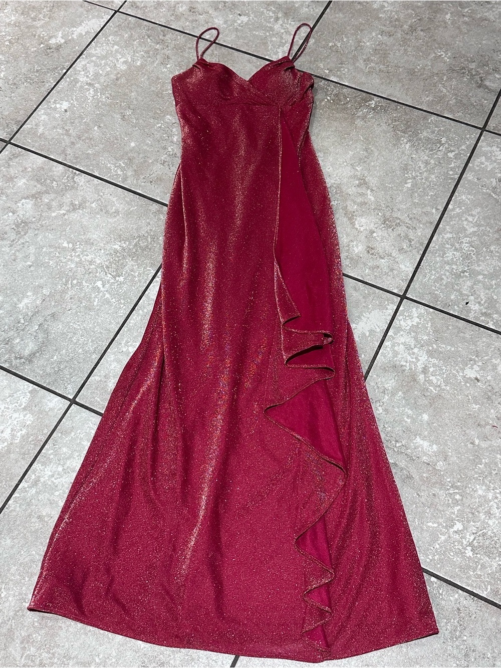 Cache vtg y2k red gold shimmer dress gown size 4